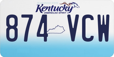 KY license plate 874VCW