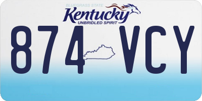 KY license plate 874VCY