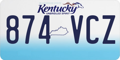 KY license plate 874VCZ