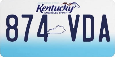 KY license plate 874VDA