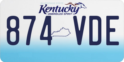 KY license plate 874VDE