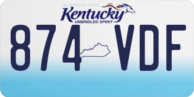 KY license plate 874VDF