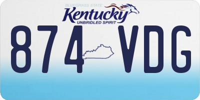 KY license plate 874VDG