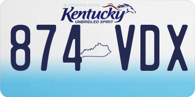KY license plate 874VDX