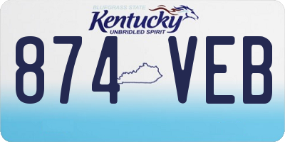 KY license plate 874VEB