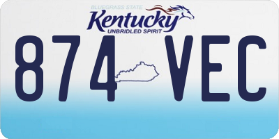KY license plate 874VEC