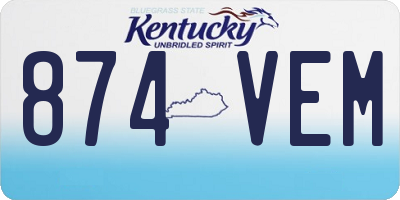 KY license plate 874VEM