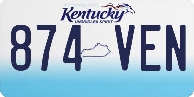 KY license plate 874VEN