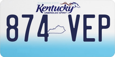 KY license plate 874VEP
