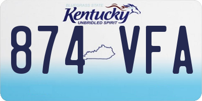 KY license plate 874VFA