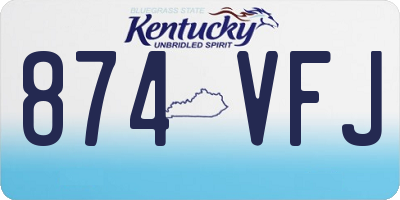 KY license plate 874VFJ