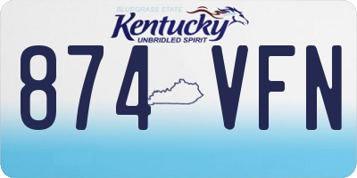 KY license plate 874VFN