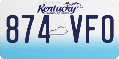 KY license plate 874VFO