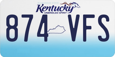 KY license plate 874VFS