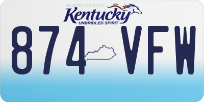 KY license plate 874VFW