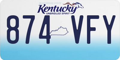 KY license plate 874VFY