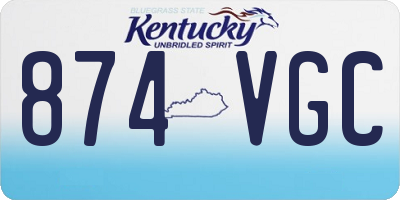 KY license plate 874VGC