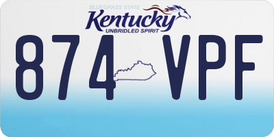 KY license plate 874VPF