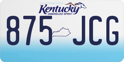 KY license plate 875JCG