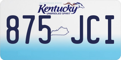 KY license plate 875JCI