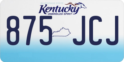 KY license plate 875JCJ