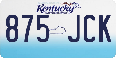 KY license plate 875JCK