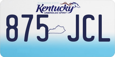 KY license plate 875JCL