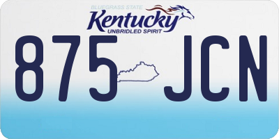 KY license plate 875JCN