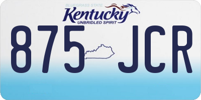KY license plate 875JCR