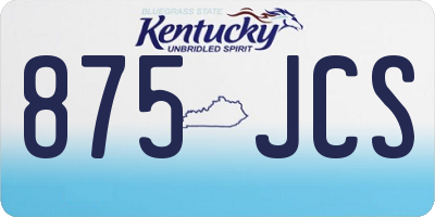 KY license plate 875JCS