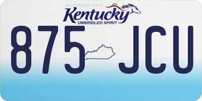 KY license plate 875JCU