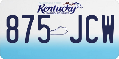KY license plate 875JCW
