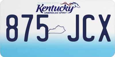 KY license plate 875JCX