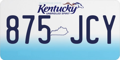 KY license plate 875JCY