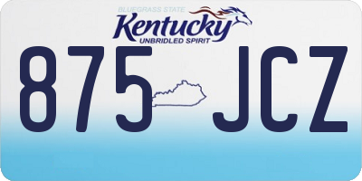 KY license plate 875JCZ
