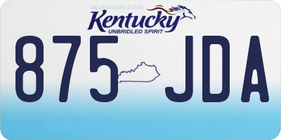 KY license plate 875JDA