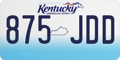 KY license plate 875JDD