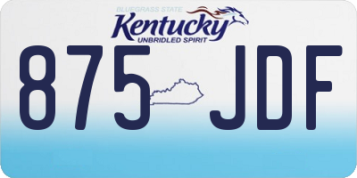 KY license plate 875JDF