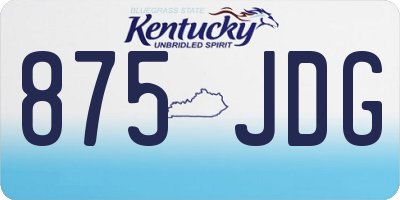 KY license plate 875JDG