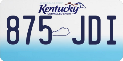 KY license plate 875JDI