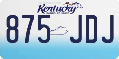 KY license plate 875JDJ