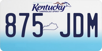 KY license plate 875JDM