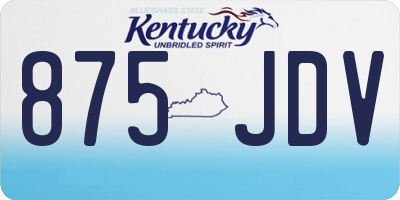 KY license plate 875JDV