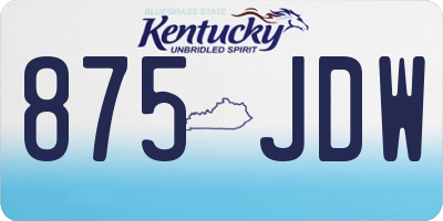 KY license plate 875JDW