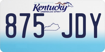 KY license plate 875JDY