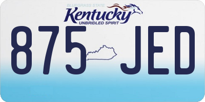 KY license plate 875JED