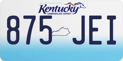 KY license plate 875JEI