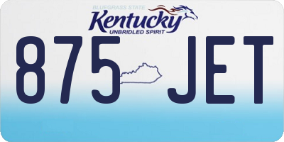 KY license plate 875JET