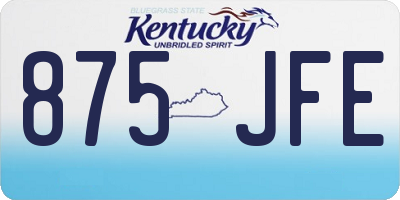 KY license plate 875JFE