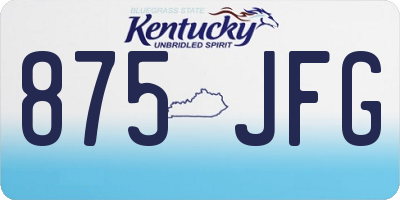 KY license plate 875JFG